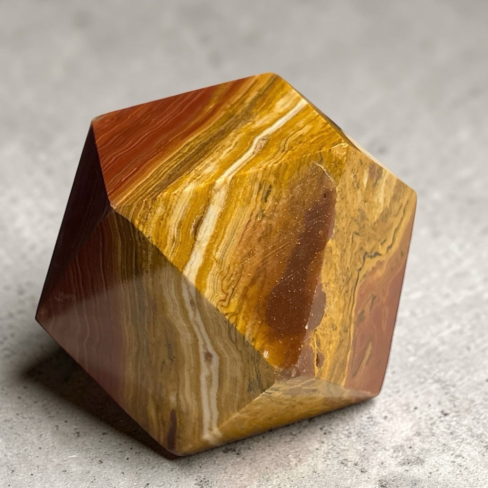 Marble Onyx Stone Paperweight Multi-Colored‎ Distinctive Rings Geometric Decor